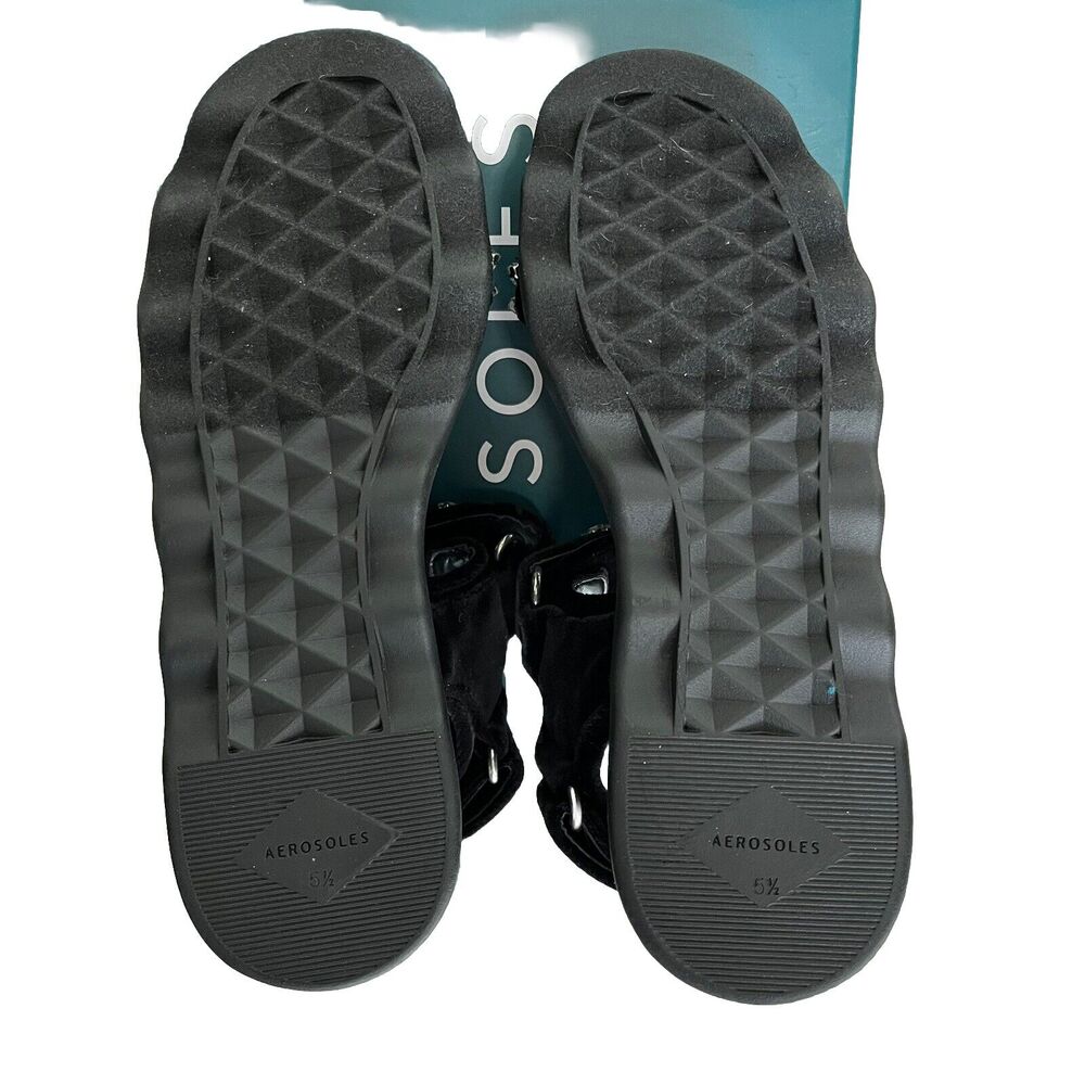 Aerosoles | Onda Black Velvet Crystals Chunky Sandals Size 5.5 NIB - Picture 7 of 7